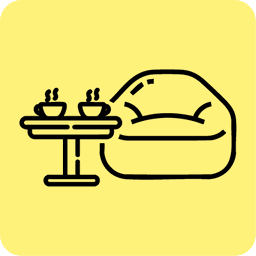 In-house café & cozy common spaces